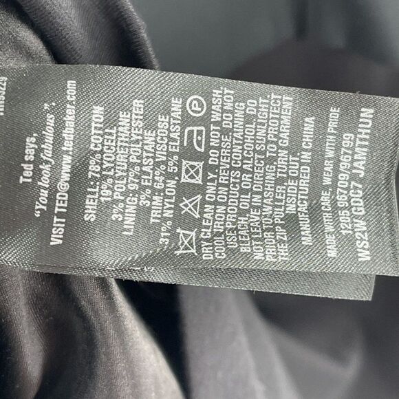 Ted Baker Jumana Zip Front Peplum Sheath Zip Up Fitted Black Dress Ted Size 1 - Picture 10 of 10